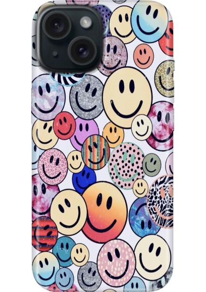 iPhone 15 Uyumlu Kılıf Desenli Kapak Renkli Tpu Uv Emojix