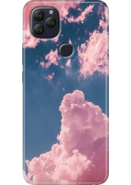 General Mobile Gm 22 - 22S Kılıf Desenli Rubber Silikon Pembe Bulut