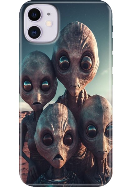 Apple iPhone 11 Kılıf Renkli Temalı iPhone 11 Silikon Ufo