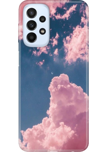 Samsung Galaxy A23 Kılıf A23 Silikon Tasarım Stok Pembe Bulut