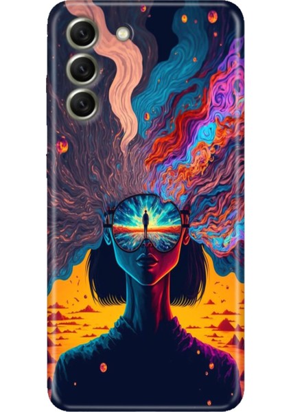 Samsung Galaxy S21 Fe Kılıf Desenli Kapak Renkli Tpu Uv Girdap