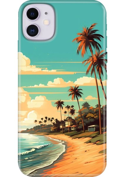 Apple iPhone 11 Kılıf Renkli Temalı iPhone 11 Silikon Malibu