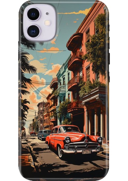 Apple iPhone 11 Kılıf Renkli Temalı iPhone 11 Silikon Küba
