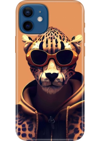 Apple iPhone 12 Kılıf Renkli Baskılı Silikon Tiger