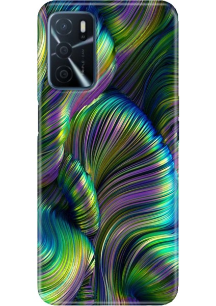 A16 Kapak Kılıf Uyumlu Oppo A16 Silikon Tasarım Stok Holographic