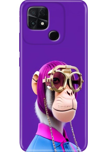 C40 Kılıf Renkli Temalı Poco C40 Silikon Monkey