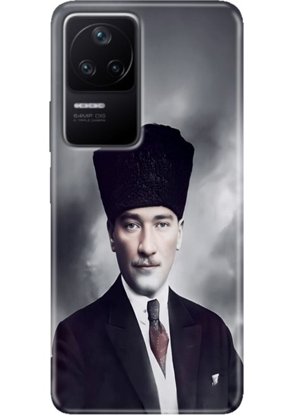 F4 Kapak Kılıf Poco F4 Desenli Kapak Renkli Ermer Atatürk