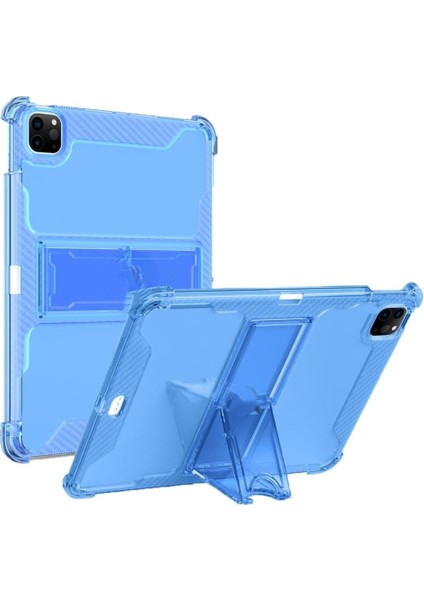 Apple iPad Air 5 10.9" Kılıf Kalem Bölemli Standlı Darbelere Dayanıklı Şeffaf Kapak