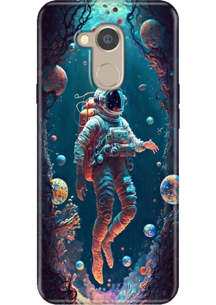 General Mobile Gm 8 Uyumlu Kılıf Desenli Silikon Renkli Tpu Uv Astronot