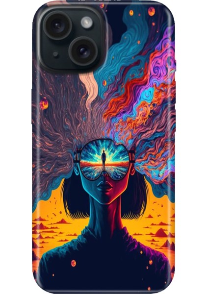 iPhone 13 - 14 Kılıf Desenli Kapak Renkli Tpu Uv Girdap