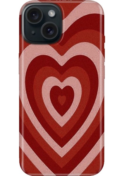 iPhone 13 - 14 Kılıf Desenli Kapak Renkli Tpu Uv Mat Kalp