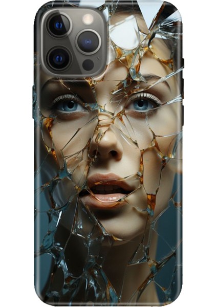 iPhone 12 Pro Max Kılıf Tasarım Baskılı Silikon Cam Kırığı