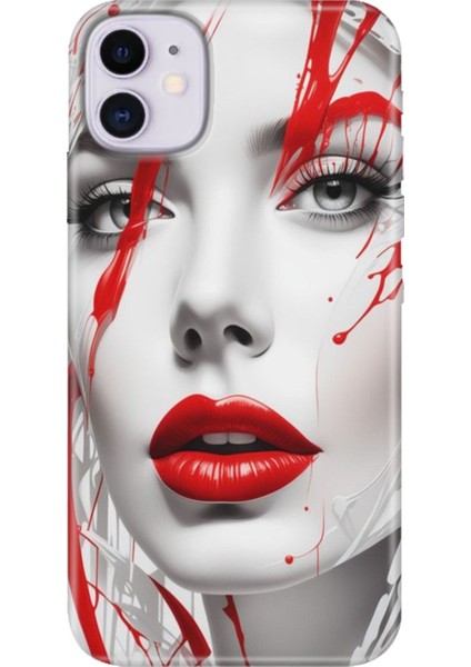 Apple iPhone 11 Kılıf Renkli Temalı iPhone 11 Silikon Lady