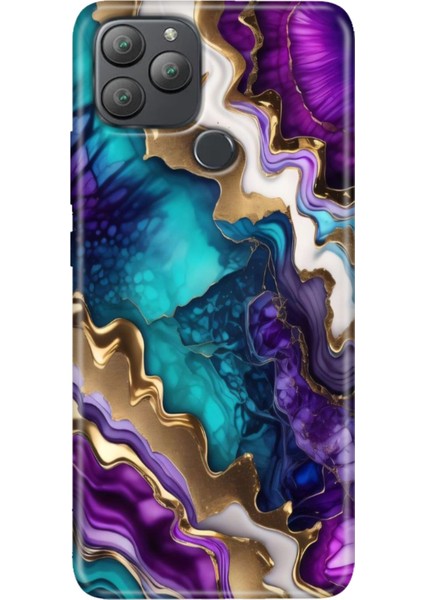 General Mobile Gm 22 Plus Kılıf Desenli Esnek Silikon Uv Keskin Ametist