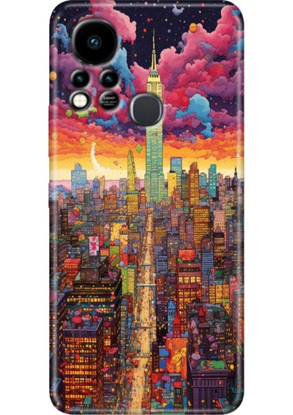 Infinix Hot 11S Uyumlu Kılıf Renkli Tpu Silikon Retro Newyork