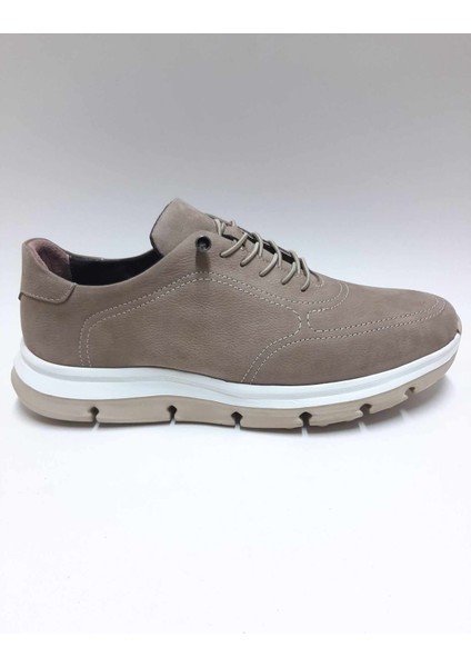 Deri Bağcıksız Nubuk Kum Rengi Yazlık Erkek Ayakkabı C-5683FVLCE