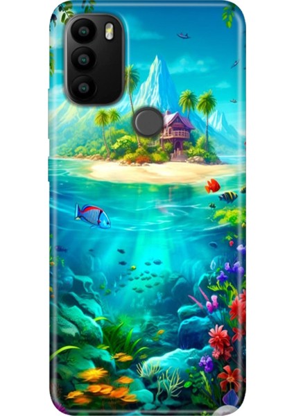 General Mobile Gm 21 Pro Kılıf Baskılı Esnek Silikon Kapak Island