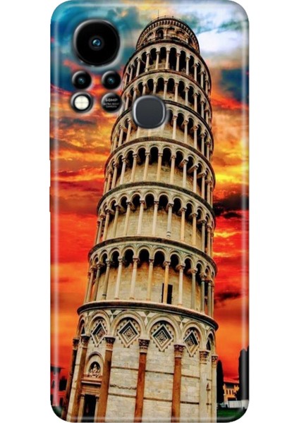 Infinix Hot 11S Uyumlu Kılıf Renkli Tpu Silikon Pizza Kulesi