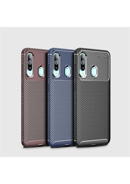 Samsung Galaxy A20S Uyumlu Karbon Görünümlü Premium Dayanıklı ve Ince Kılıf fırsatları
