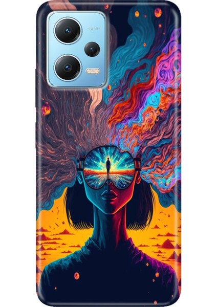 Redmi Note 12 5g Kılıf Baskılı Dokulu Kapak Silikon Girdap