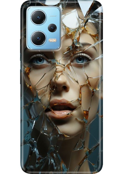 Xiaomi Redmi Note 12 4g Kılıf Desenli Design Silikon Cam Kırığı