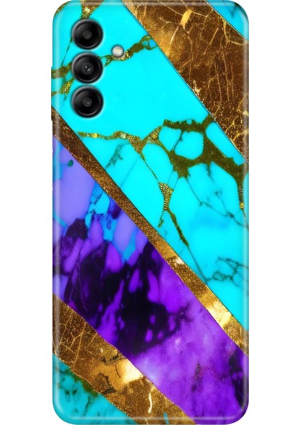 Samsung Galaxy A04S Kılıf Renkli Esnek Silikon Nezih Mermer