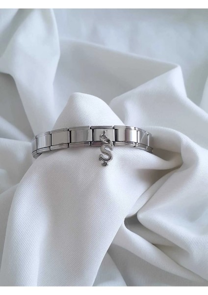 Ş Harfli Çelik Italyan Charm Bileklik