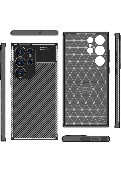 Samsung Galaxy S23 Ultra Uyumlu Karbon Görünümlü Premium Dayanıklı ve Ince Kılıf modelleri