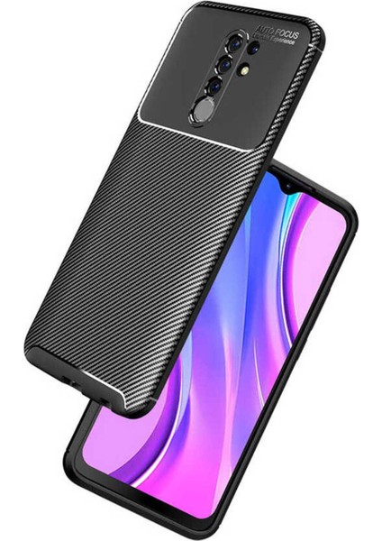 Xiaomi Redmi 9 Uyumlu Karbon Görünümlü Premium Dayanıklı ve Ince Kılıf modelleri