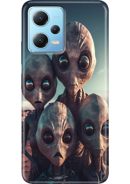 Redmi Note 12 5g Kılıf Baskılı Dokulu Kapak Silikon Ufo