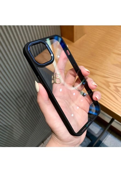 Apple iPhone 12 Pro Uyumlu Mor Kılıf Kamera Çıkıntılı Arkası Şeffaf Hassas Tuşlu