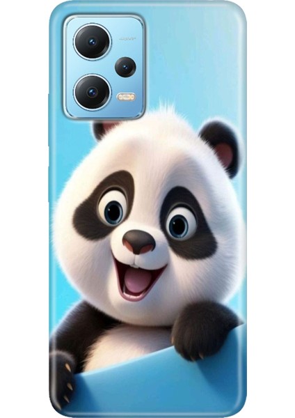 Redmi Note 12 5g Kılıf Baskılı Dokulu Kapak Silikon Panda