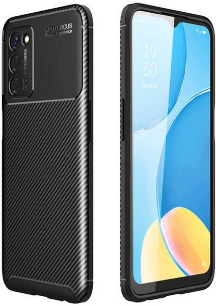 Oppo A55 5g Uyumlu Karbon Görünümlü Premium Dayanıklı ve Ince Kılıf