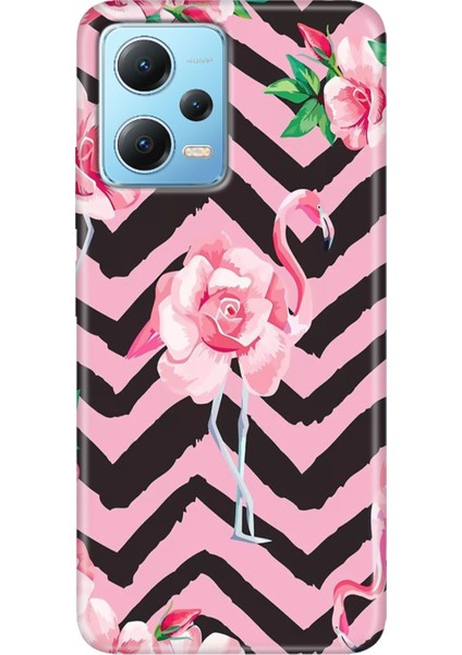 Redmi Note 12 5g Kılıf Baskılı Dokulu Kapak Silikon Flamingo