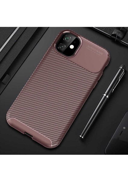 Apple iPhone 11 Uyumlu Karbon Görünümlü Premium Dayanıklı ve Ince Kılıf