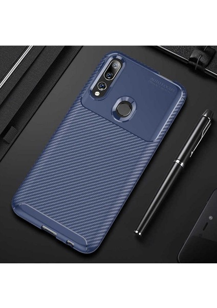 Huawei Y9 Prime 2019 Uyumlu Karbon Görünümlü Premium Dayanıklı ve Ince Kılıf