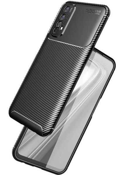 Realme 7 Uyumlu Karbon Görünümlü Premium Dayanıklı ve Ince Kılıf fırsatları