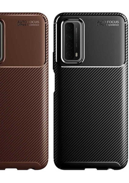 Huawei P Smart 2021 Uyumlu Karbon Görünümlü Premium Dayanıklı ve Ince Kılıf