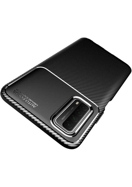Huawei P Smart 2021 Uyumlu Karbon Görünümlü Premium Dayanıklı ve Ince Kılıf