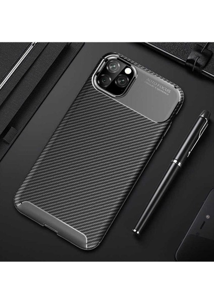 Apple iPhone 11 Pro Uyumlu Karbon Görünümlü Premium Dayanıklı ve Ince Kılıf