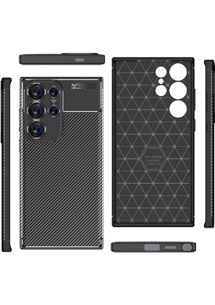 Samsung Galaxy S24 Ultra Uyumlu Karbon Görünümlü Premium Dayanıklı ve Ince Kılıf modelleri