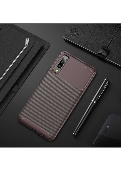 Samsung Galaxy A9 2018 Uyumlu Karbon Görünümlü Premium Dayanıklı ve Ince Kılıf