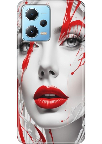 Redmi Note 12 5g Kılıf Baskılı Dokulu Kapak Silikon Lady