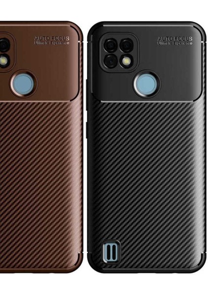 Realme C25 Uyumlu Karbon Görünümlü Premium Dayanıklı ve Ince Kılıf fırsatları