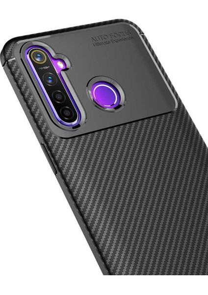 Realme 5i Uyumlu Karbon Görünümlü Premium Dayanıklı ve Ince Kılıf indirimleri