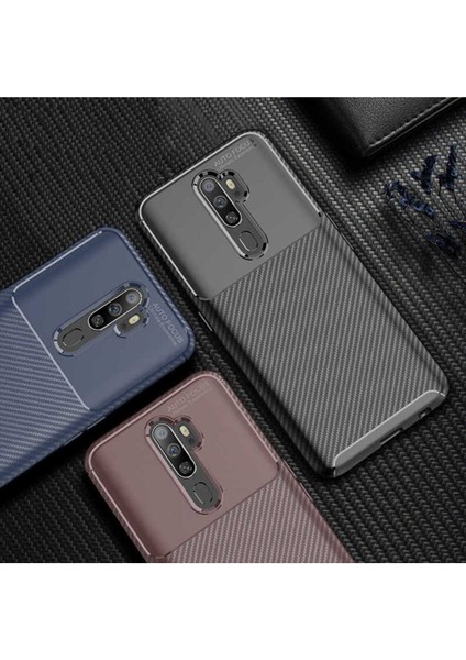 Oppo A9 2020 Uyumlu Karbon Görünümlü Premium Dayanıklı ve Ince Kılıf modelleri