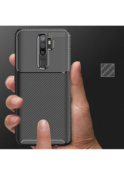 Oppo A9 2020 Uyumlu Karbon Görünümlü Premium Dayanıklı ve Ince Kılıf fırsatları