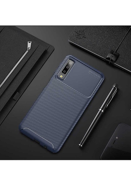 Samsung Galaxy A9 2018 Uyumlu Karbon Görünümlü Premium Dayanıklı ve Ince Kılıf