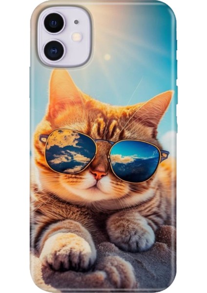 Apple iPhone 11 Kılıf Renkli Temalı iPhone 11 Silikon Cat