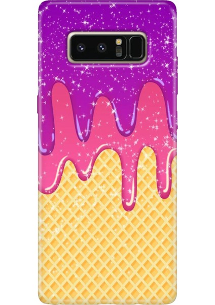 Samsung Galaxy Note 8 Kılıf Renkli Temalı Note8 Silikon Krema
